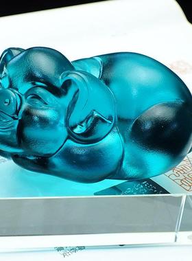 2026玻璃猪工艺品金猪摆件吉祥物琉璃水晶招财迷你小猪酒柜装饰品