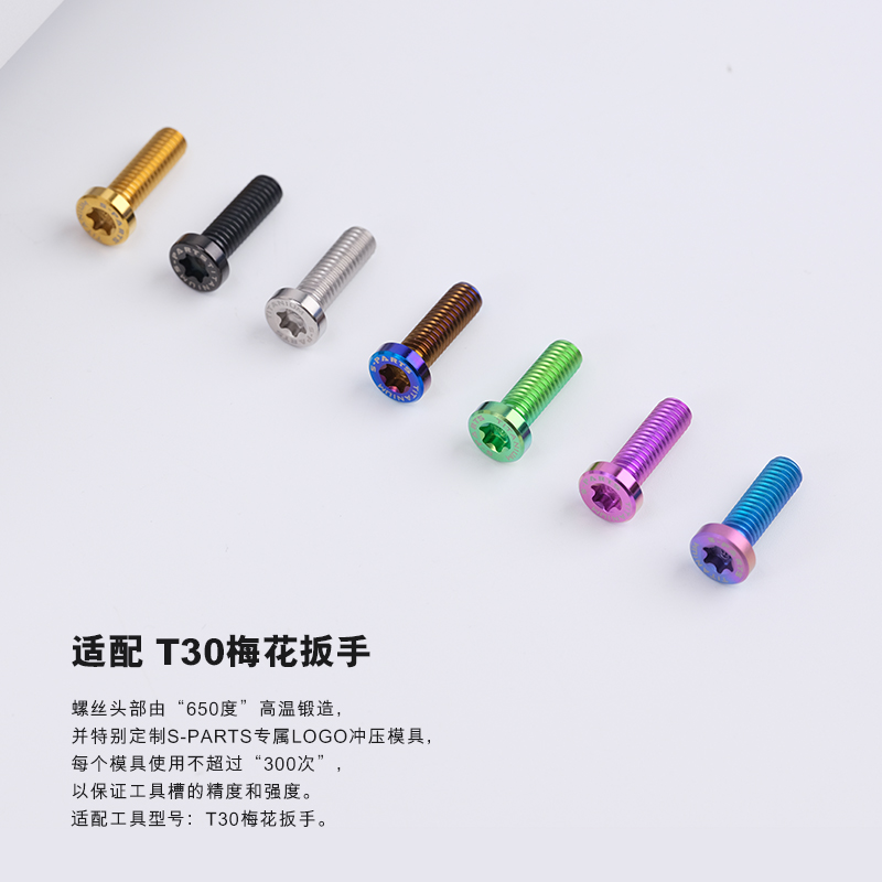 SPARTS斯坦 钛合金VESPA 碟盘螺丝套装 M6扁柱头SPRINT150/GTS300 - 图2