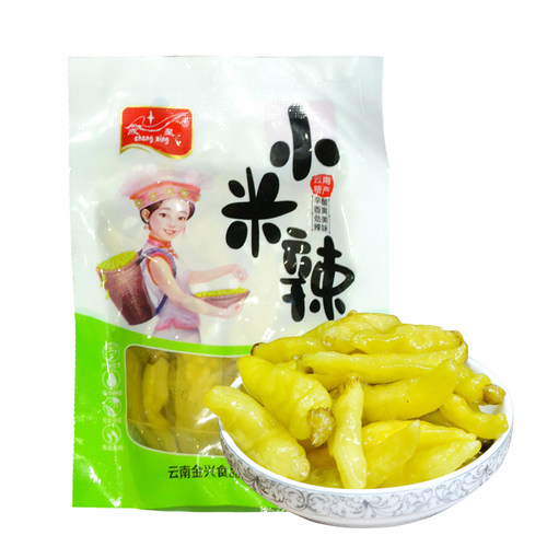 成星绿小米辣泡椒小包装128gx10袋野山椒泡辣白下饭菜泡椒小零食 - 图0