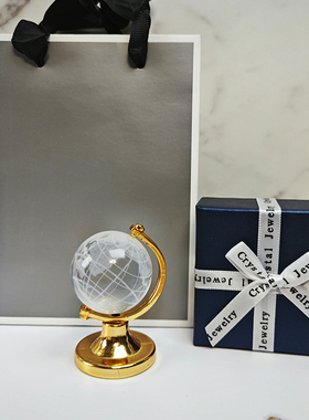 迷你小水晶地球仪摆件