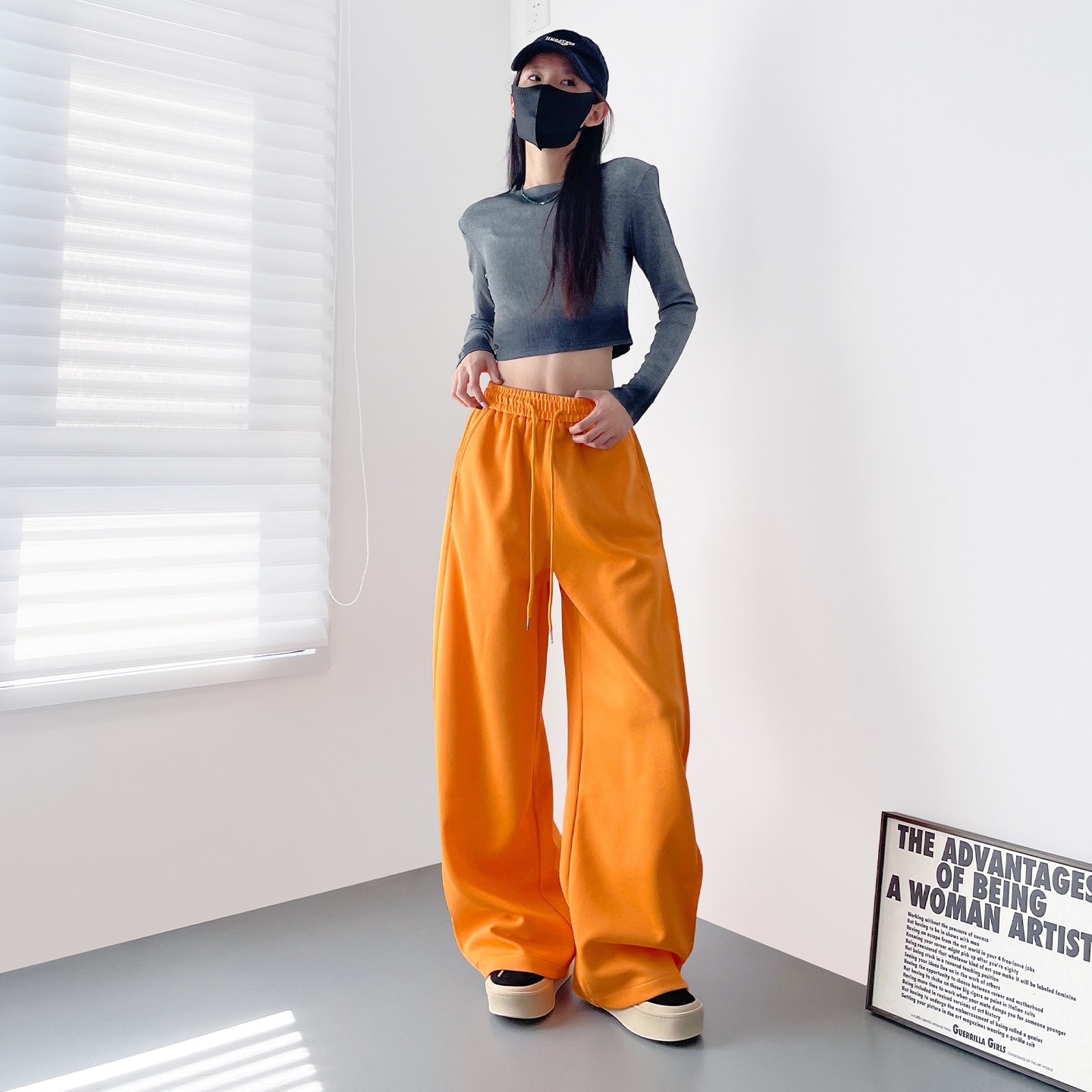 美式高腰显瘦运动阔腿裤女春季新款大码胖mm显瘦200斤直筒香蕉裤,淘宝优惠券,粉丝福利购,淘宝优惠卷