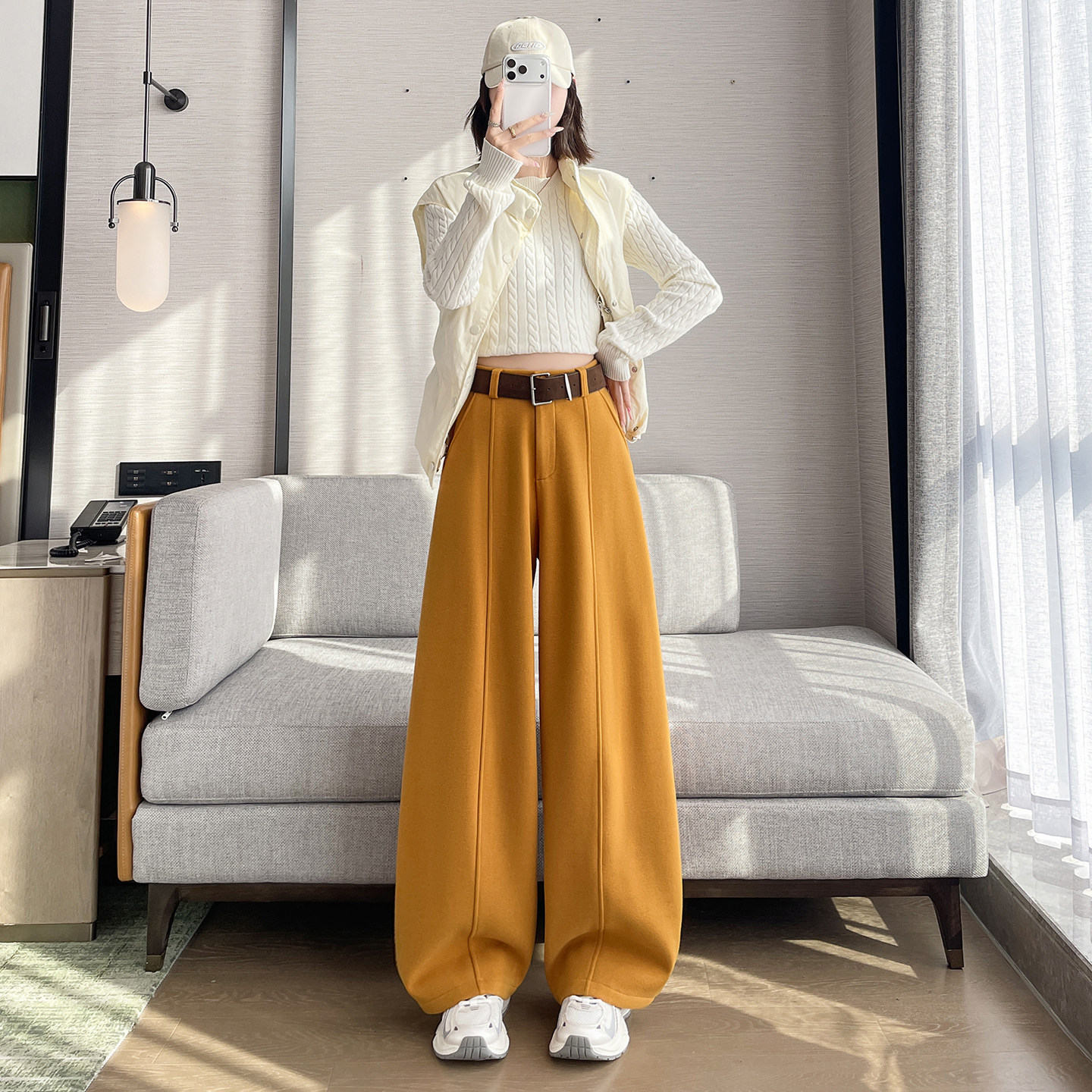 大码加绒加厚保暖阔腿裤女冬季防寒胖mm显瘦绒感宽松香蕉弯刀裤,淘宝优惠券,粉丝福利购,淘宝优惠卷