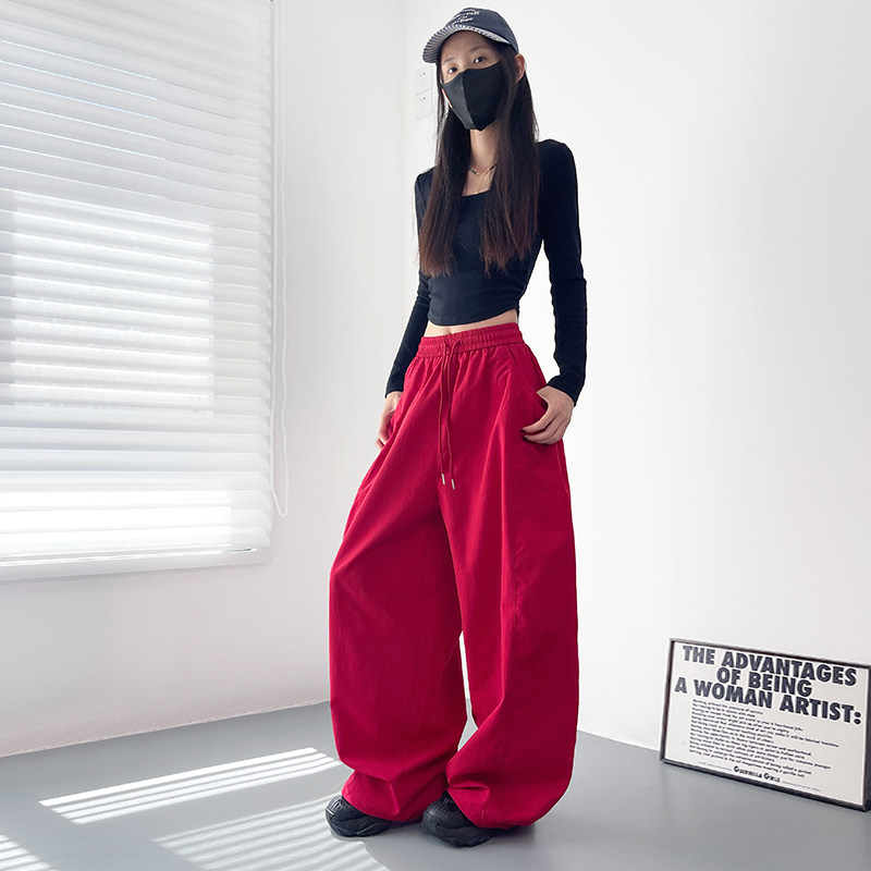 大码白色裤子女秋季新款胖mm梨型身材显瘦200斤慵懒风运动阔腿裤,淘宝优惠券,粉丝福利购,淘宝优惠卷