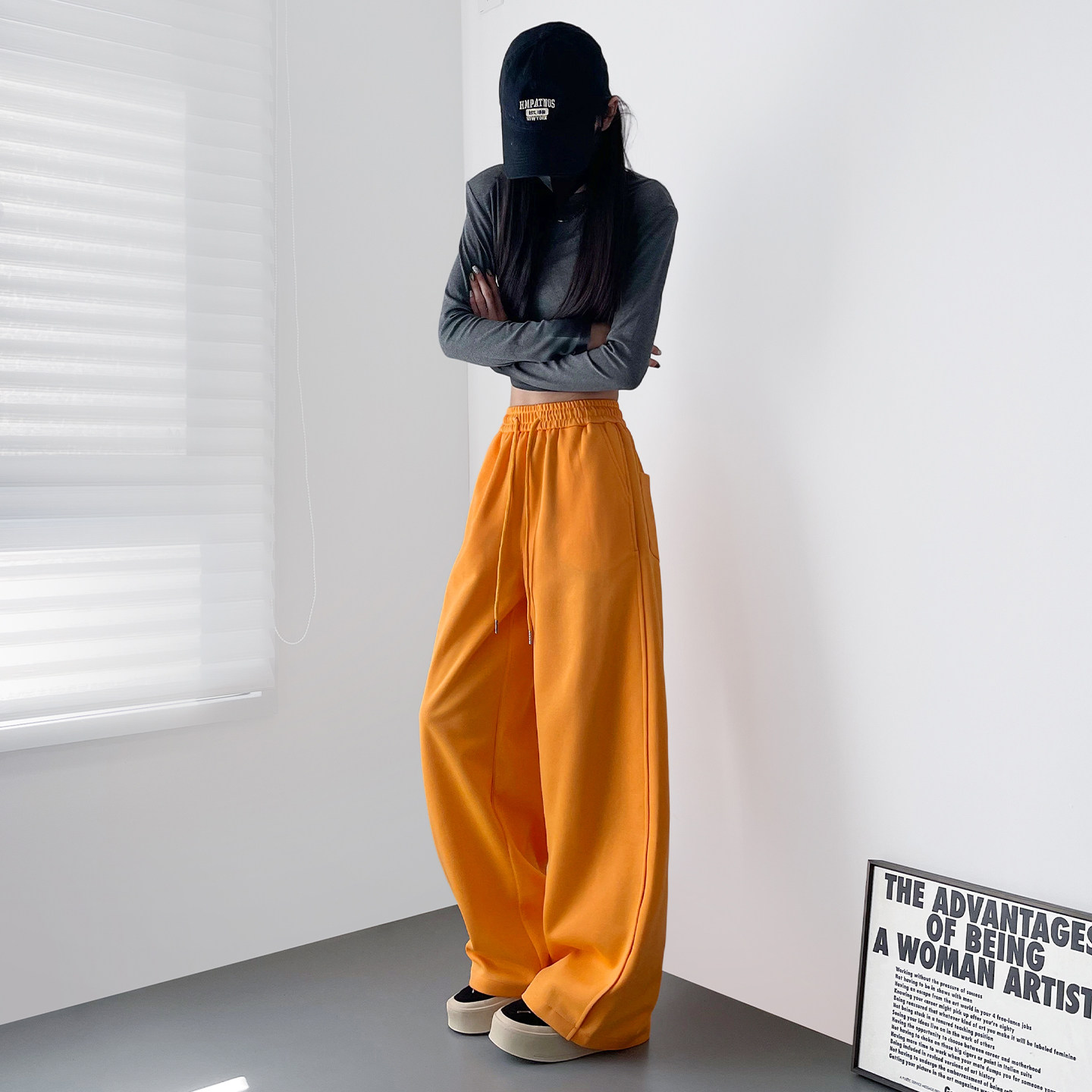 美式高腰显瘦运动阔腿裤女春季新款大码胖mm显瘦200斤直筒香蕉裤,淘宝优惠券,粉丝福利购,淘宝优惠卷