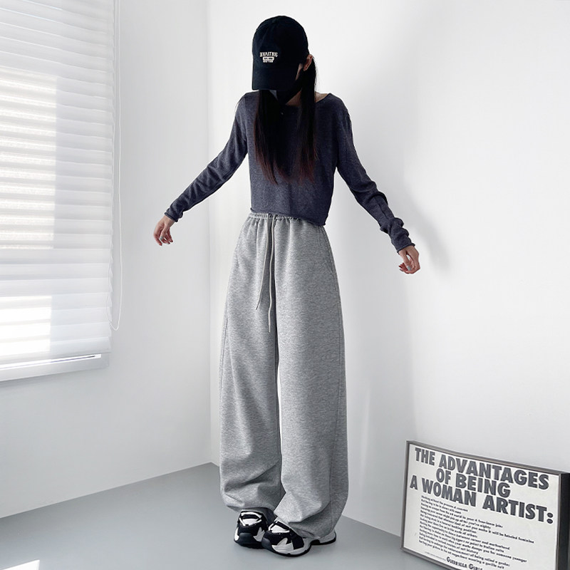 大码高腰软糯卫裤女2026春季新款胖mm大码显瘦慵懒风运动阔腿裤子,淘宝优惠券,粉丝福利购,淘宝优惠卷