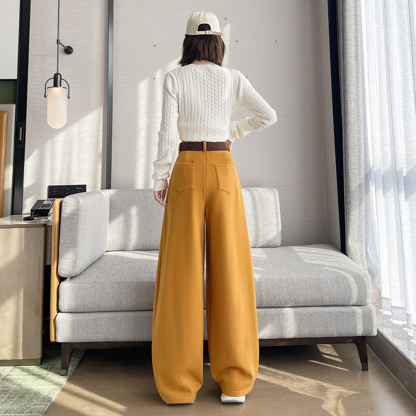 大码加绒加厚保暖阔腿裤女冬季防寒胖mm显瘦绒感宽松香蕉弯刀裤,淘宝优惠券,粉丝福利购,淘宝优惠卷