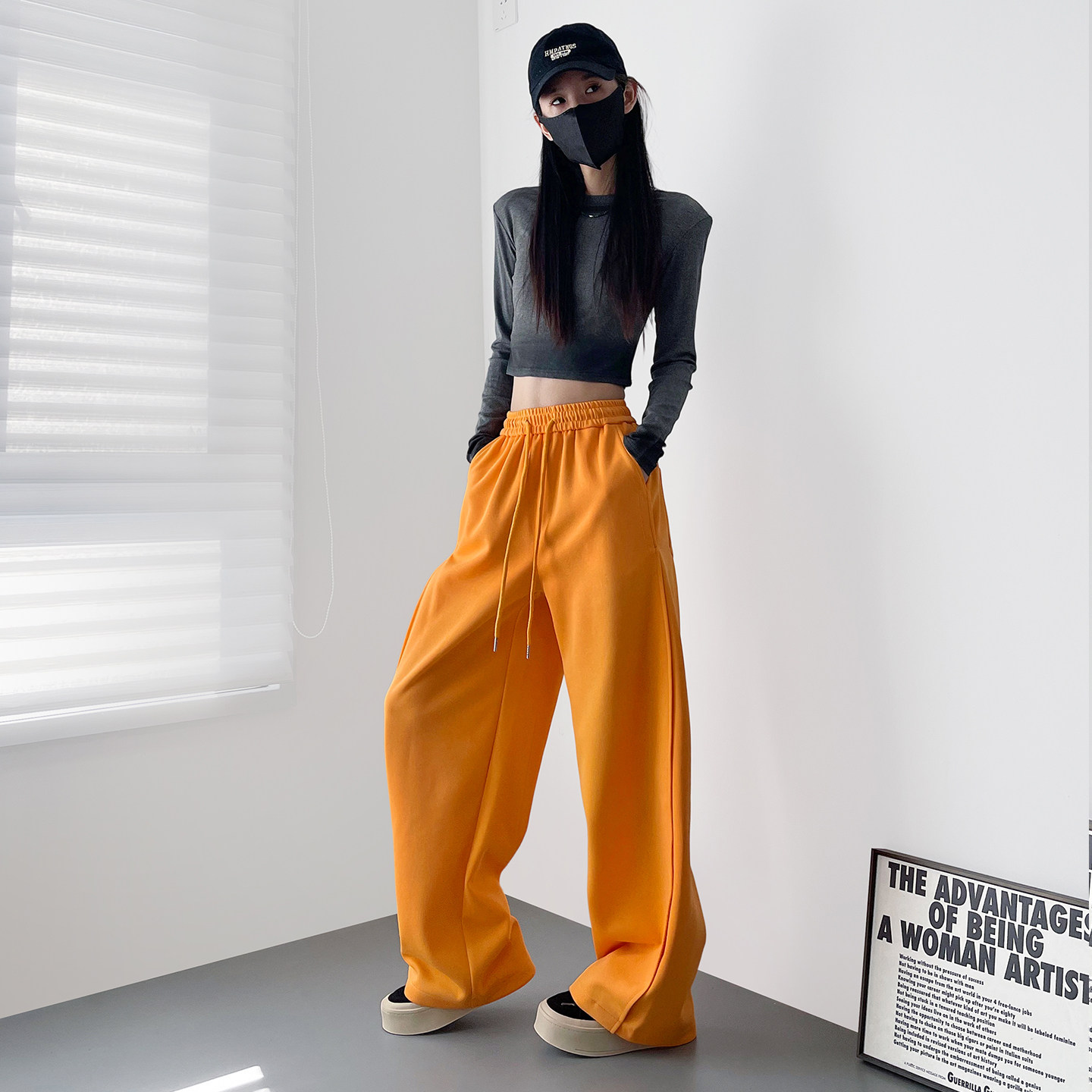 白色冬季百搭通勤香蕉阔腿裤女胖mm显瘦慵懒风大码运动堆堆卫裤子,淘宝优惠券,粉丝福利购,淘宝优惠卷