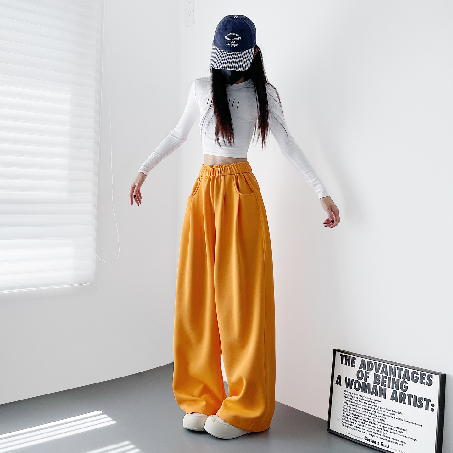 大码红色慵懒风梨型身材显瘦阔腿裤女秋季胖mm加绒松弛感运动长裤,淘宝优惠券,粉丝福利购,淘宝优惠卷