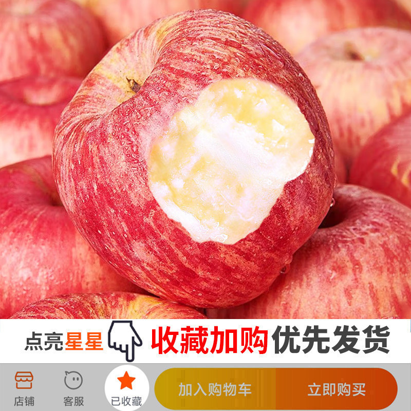 正宗陕西洛川新鲜9斤红富士整箱5 铂果苹果