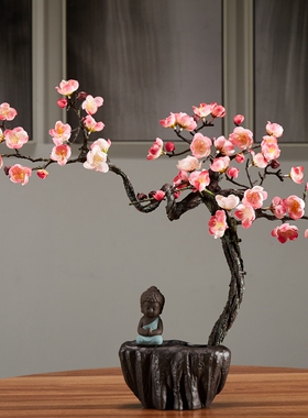 仿真梅花腊梅套装假花陶瓷客厅