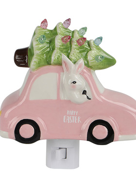 爆款复活节兔子闪烁灯居家儿童房背景装饰创意树脂工艺品摆件