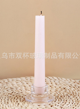 新品T型玻璃烛台餐桌蜡烛台创意家居杆蜡小烛杯蜡烛底座烛托