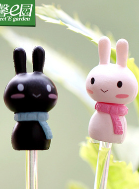 微景观围巾生肖兔公仔情侣小白兔 DIY装饰品配件桌面汽车载小摆件