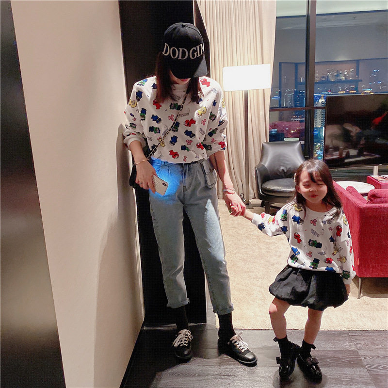 特别的炸街2020新款韩版母子卫衣 三叶四叶亲子装/亲子时装