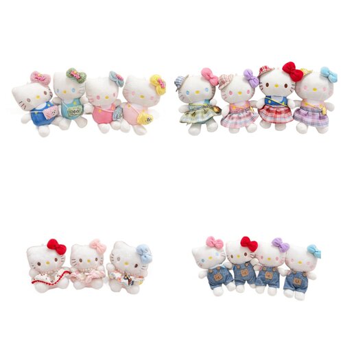 可爱毛绒KT猫玩偶公仔钥匙扣挂件玩具hellokitty书包卡通娃娃 - 图0