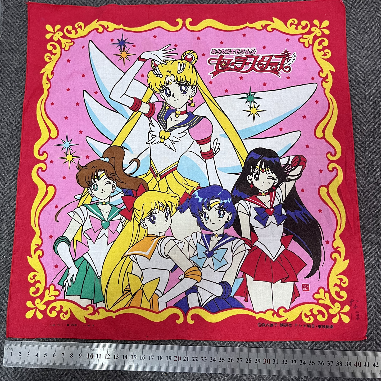 vintage日制古着卡通方巾日本动漫可爱童趣迪士尼米奇小手帕纯棉 - 图2