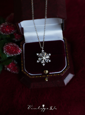 项链高级感包金雪花女