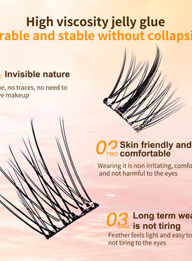 False eyelashes外贸跨境免胶假睫毛全英文假睫毛跨境假睫毛自然