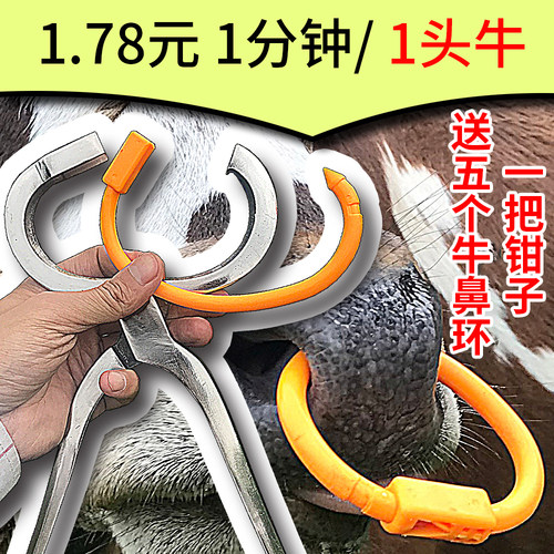 牛鼻环牛鼻圈塑料养牛场设备牛用打孔穿孔钳牛鼻子牵引扣牛鼻钳子 - 图1