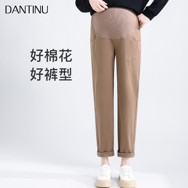 孕妇春季新款外穿小个子烟管裤 丹媞奴孕妇直筒裤