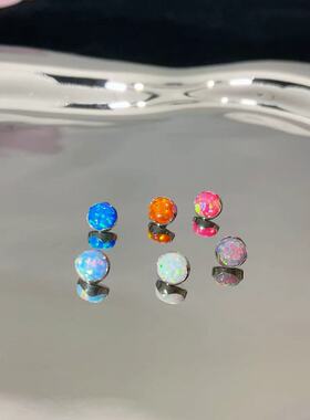 F136钛合金平底波浪边澳宝耳钉