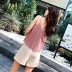 Bảy chiếc váy lưới hàng đầu của phụ nữ phiên bản mùa hè Hàn Quốc của đoạn ngắn mặc áo sơ mi không tay - Áo ba lỗ áo len sát nách Áo ba lỗ