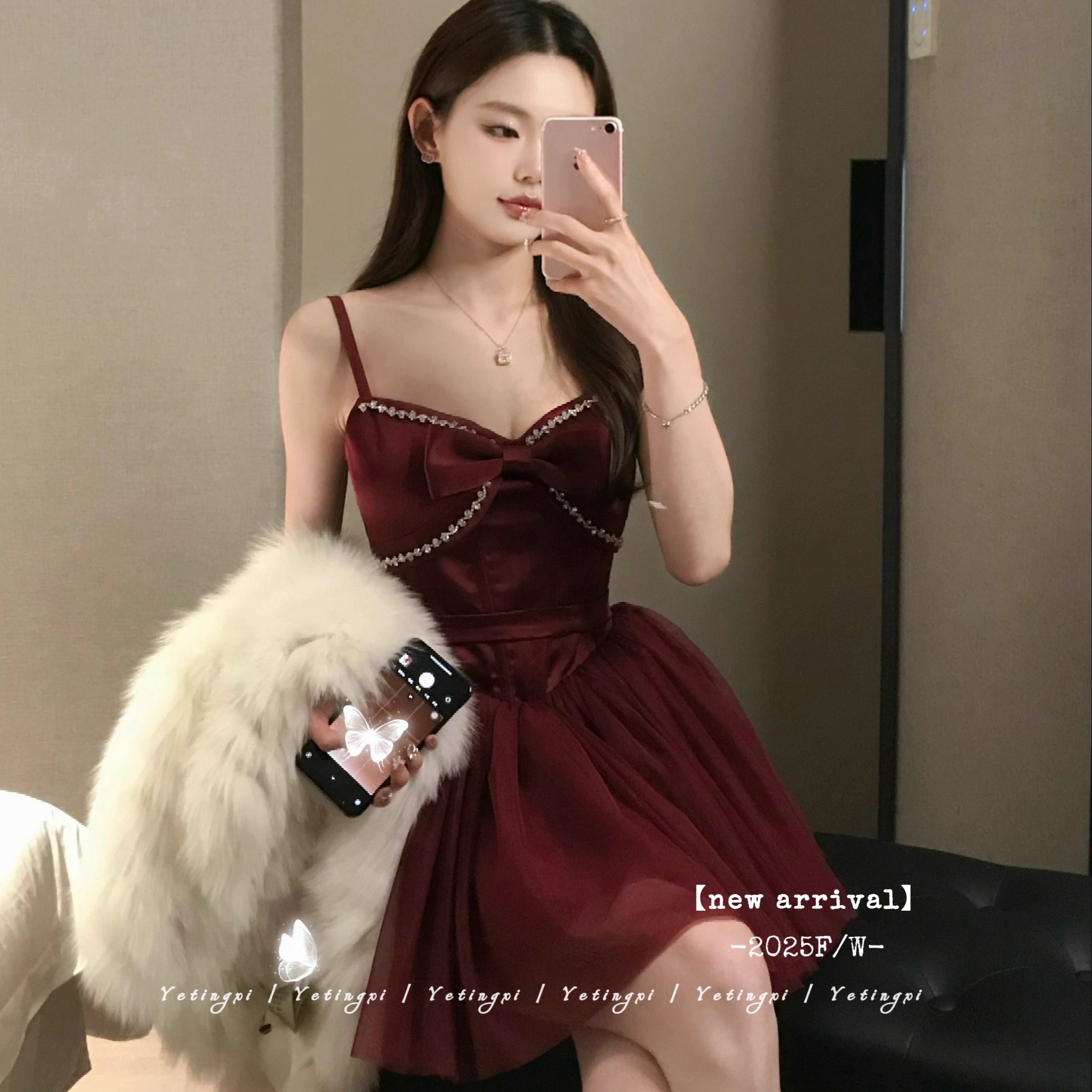 YETINGXI 生日的意义/公主裙收腰重工蓬蓬裙千金贵气小礼裙