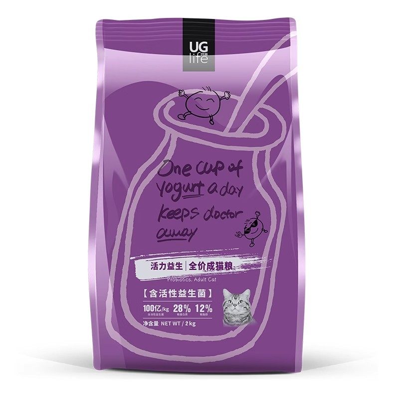 UG优基益生菌猫粮2kg全价成幼猫奶糕主粮增肥发腮营养肠胃健康