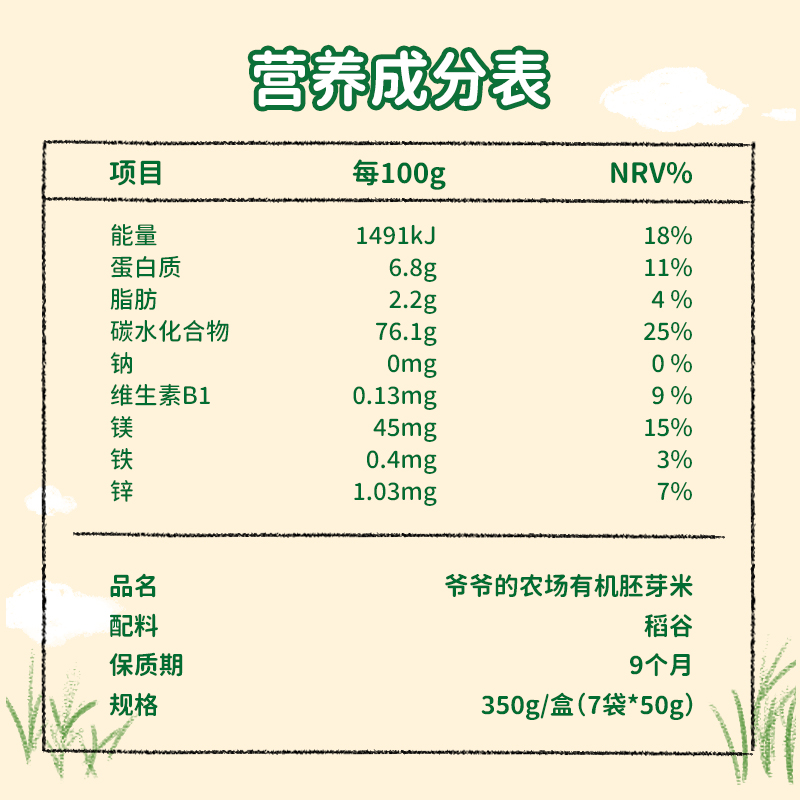 爷爷的农场有机胚芽米宝宝谷物米黄小米营养辅食粥送婴幼儿辅食谱 - 图2