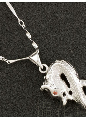 小龙十二生肖纯银吊坠女999足银吊坠12属相项链银饰品本命年转运