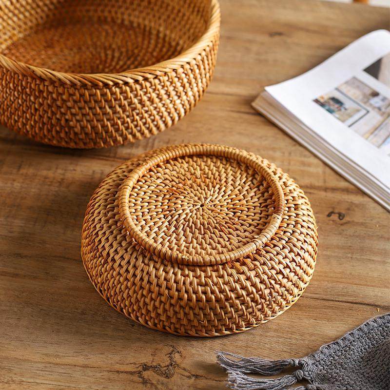 舍里越南藤编果篮客厅家用现代茶几水果盘零食收纳盒竹编筐面包篮,淘宝优惠券,粉丝福利购,淘宝优惠卷