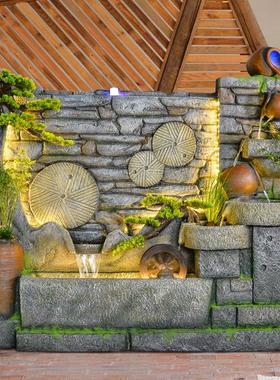 装饰水循环景观定制别墅花园公司庭院水幕墙流水假山喷泉酒店开业