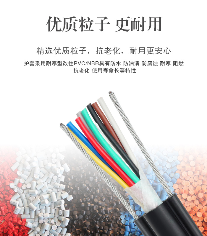 HCX/RVV2G双钢丝行车电缆7/8/10芯1/1.5平方天车控制手柄线HR电缆