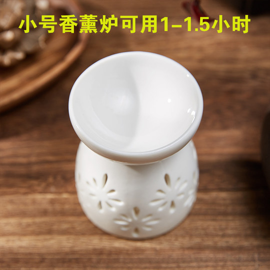 Pequeño horno de aromaterapia de cerámica, vela interior, lámpara de aromaterapia, horno de aromaterapia retro para el hogar, lámpara de aceite esencial antiseco para dormitorio