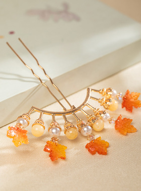 发钗汉服唐风百搭造型配饰古典簪子古装发簪点缀掩鬓日常古风头饰
