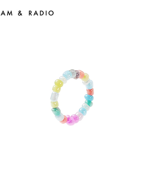 马卡龙串珠戒指女时尚小众