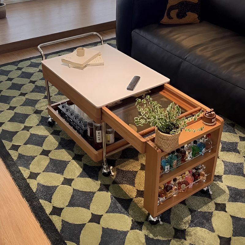 移动茶几 日式 沙发客厅 小推车 伸缩围炉 煮茶实木 家用茶桌 小 - 图0