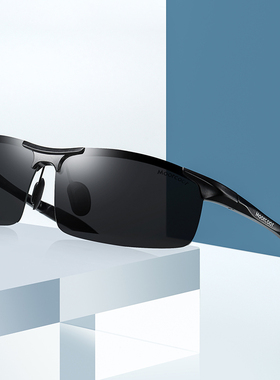 变色新款偏光方形开车太阳眼镜