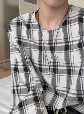 ONEGREEN 3.17NEW 韩风ins缕空花朵项链黑绳简约小众小花吊坠挂链