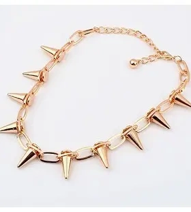 欧美合金饰品 复古项链夸张个性朋克铆钉项链子弹项链锁骨链女