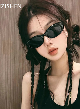 ANZISHEN墨镜女复古猫眼黑色欧美