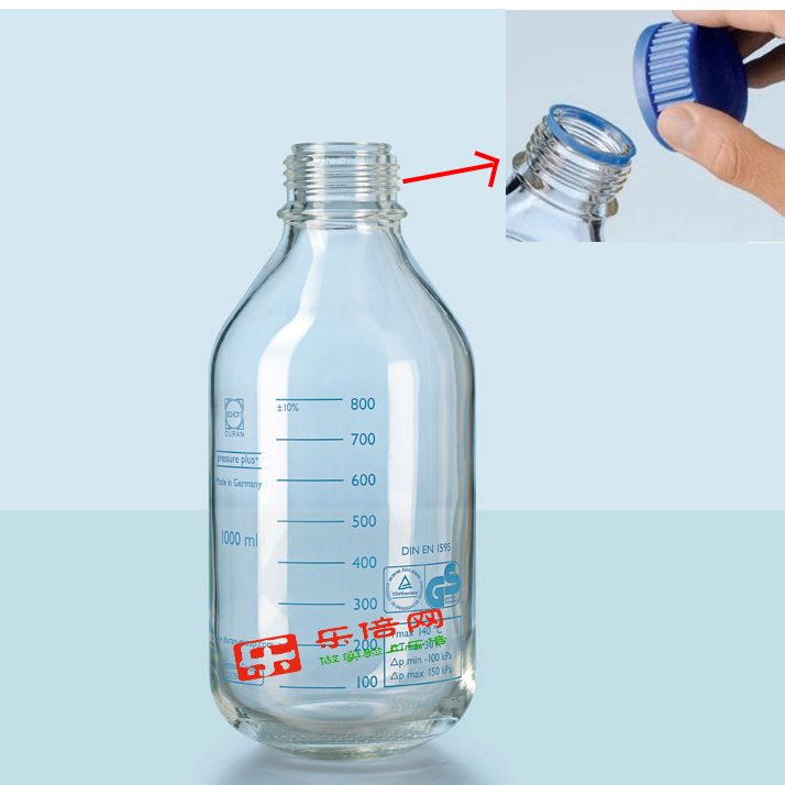 德国原装肖特DURAN耐压瓶子GL45透明玻璃Plus+试剂瓶耐负压采样瓶 - 图1