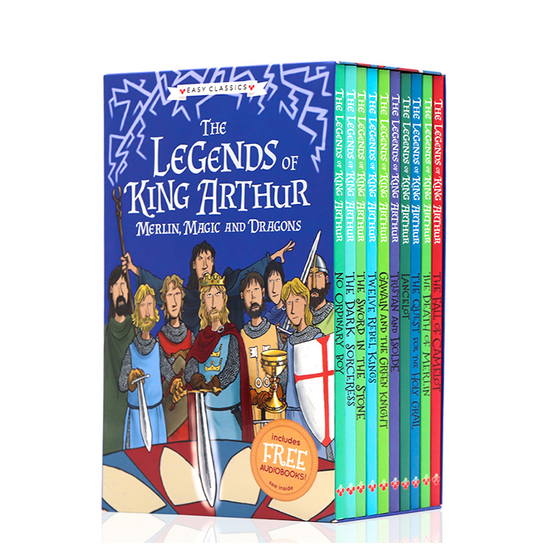 英文原版小说10册盒装亚瑟王的传说The Legends of King Arthur Merlin Magic andDragons圆桌骑士传奇青少年儿童文学课外阅读-图3