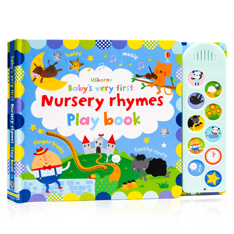 Usborne宝宝的首本发声书闹闹有声书Baby's Very First Nursery Rhymes Playbook 英文原版绘本幼儿纸板触摸翻翻书 洞洞书早教启蒙 - 图0