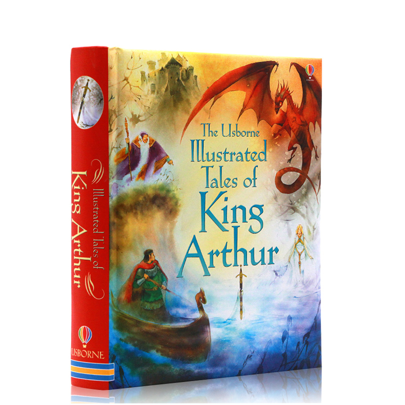进口英文原版正版 Usborne精装插画版亚瑟王 The Usborne Illustrated Tales of King Arthur儿童课外阅读图画书精装插图厚本-图3