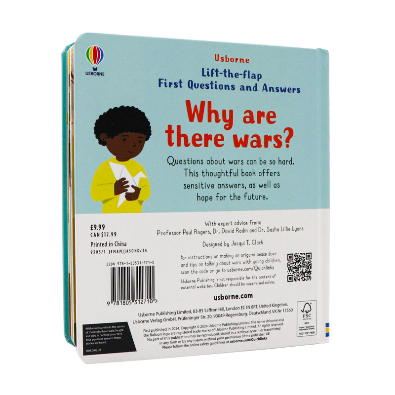 Usborne出品问与答系列立体翻翻书为什么会有战争Why are there wars?英文原版绘本幼儿童科 普百科英语读物纸板书