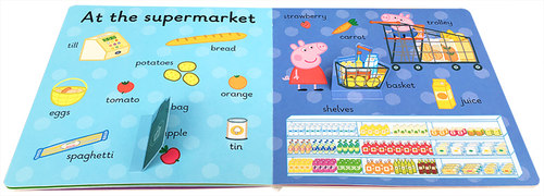 first100words翻翻书 Peppa Pig 小猪佩奇英文绘本 粉红猪小妹100个入门单词 英文原版绘本大开本纸板书儿童启蒙早教library 0-5岁 - 图0