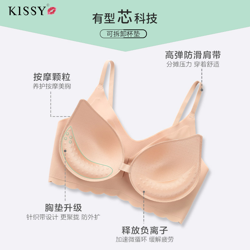 kissy内衣女旗舰店官方小胸聚拢调整型胸罩收副乳上托防下垂文胸-图0