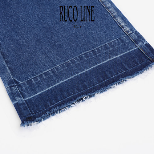 Ruco Line如卡莱商场同款牛仔长裤女高腰宽松阔腿休闲长裤 - 图3