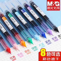 Morning Light Colored Middle Sex Pen Students With Colored Pens Special Straight Liquid Style Walking Beads Pen 0 5 Straight Liquid Pen Black Speed Dry Water Pen Key Marker God Instrumental Red Pen DC Ballpoint Pen